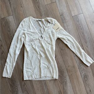 NEW with Tags | SANDRO White Knit Long Sleeve Top